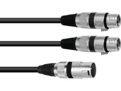 Cable Adaptador OMNITRONIC XLR(M)/2xXLR(F) 1.5m bk