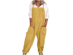 Mono Casual De Mujer Holgado Con Algodón Y Lino Para Ocasiones Diarias Verano - Goodlyellow