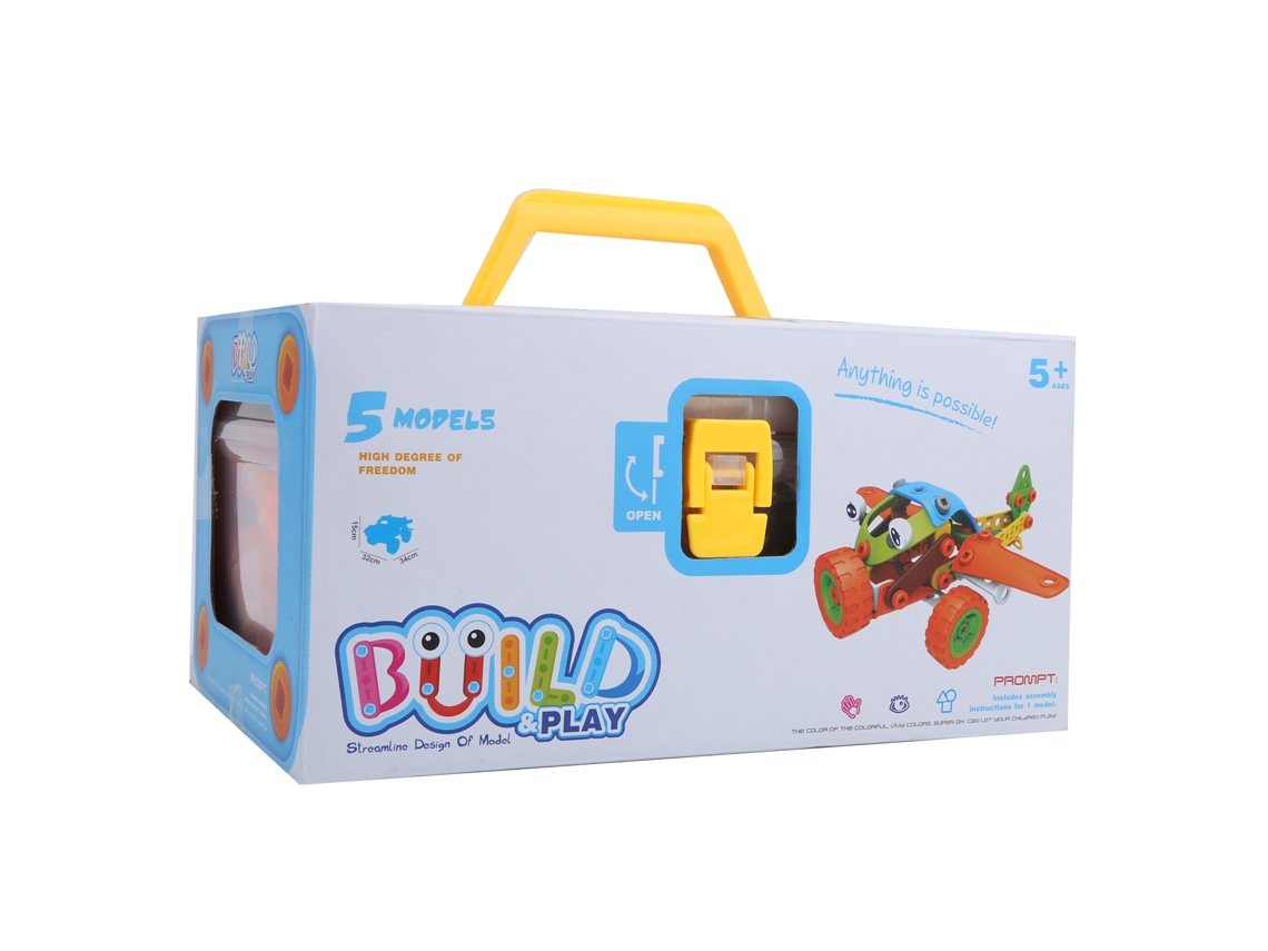 Juguete Educativo De Bloques De Construcción Con Tuercas Y Tornillos Montados Por Diy Para Niños Coche 7752