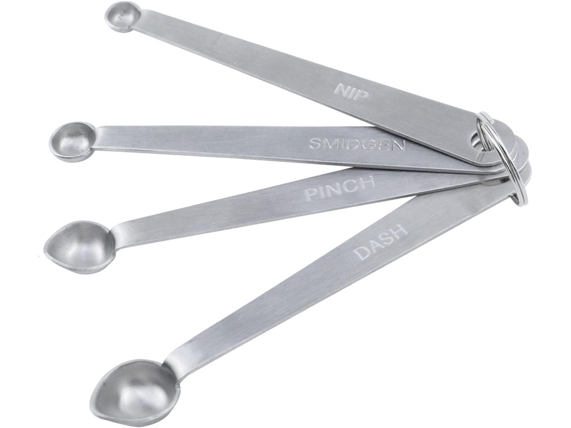 Juego De 4 Minicucharas Medidoras De Acero Inoxidable - Utensilios Y Accesorios De Cocina (plata)