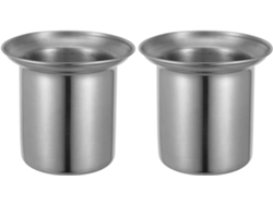 Juego de 2 portaescobillas de acero inoxidable de Gokoco, compatibles con inodoros de fondo redondo.