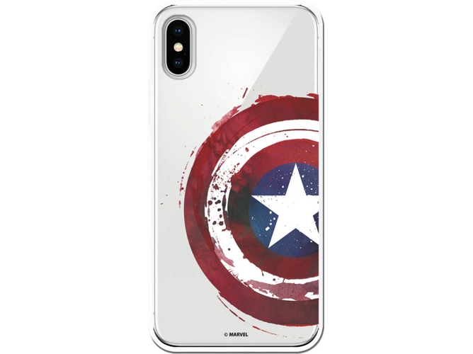 Carcasa iPhone X, XS MARVEL Capitán América Transparente