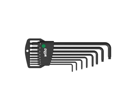 WIHA Juego de llaves Allen en soporte Classic TORX®, de 9 unid., acabado en oxidación negra (34736)