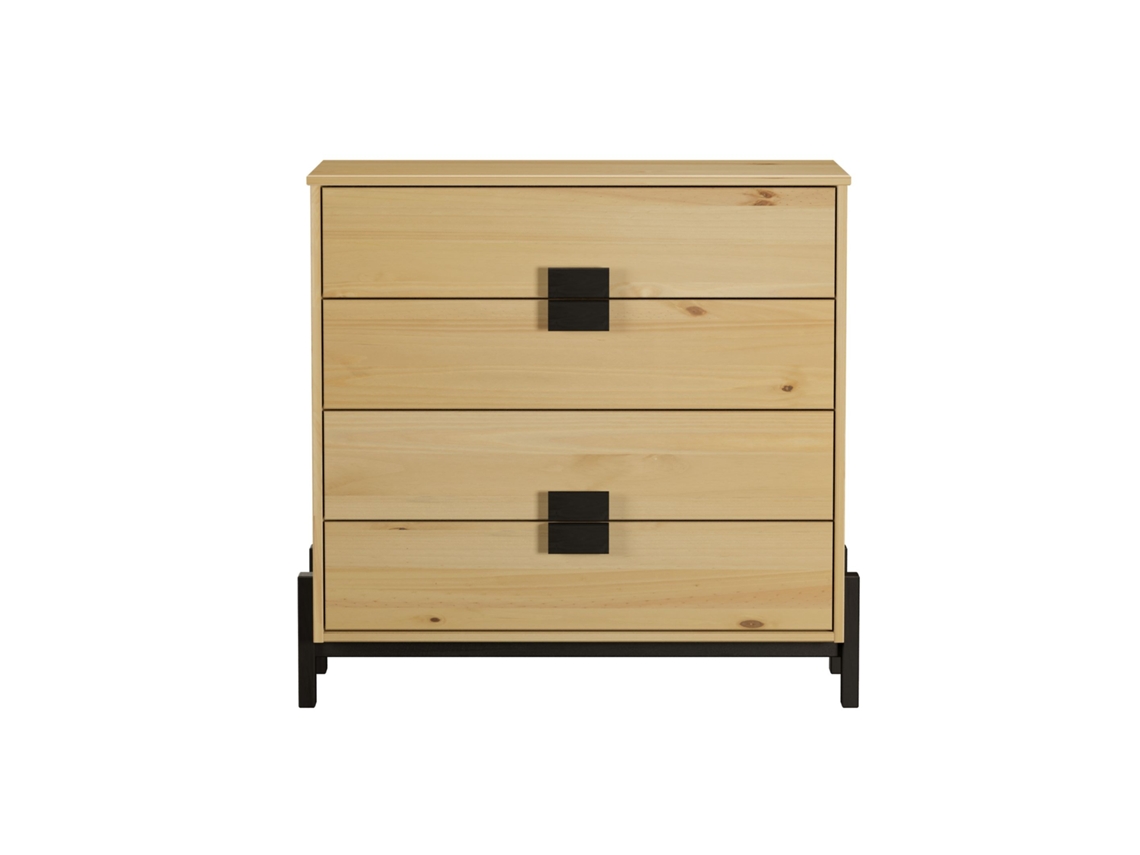 Comoda 4 Cajones Madera De Pino 81x84x40 cm VENPRODIN
