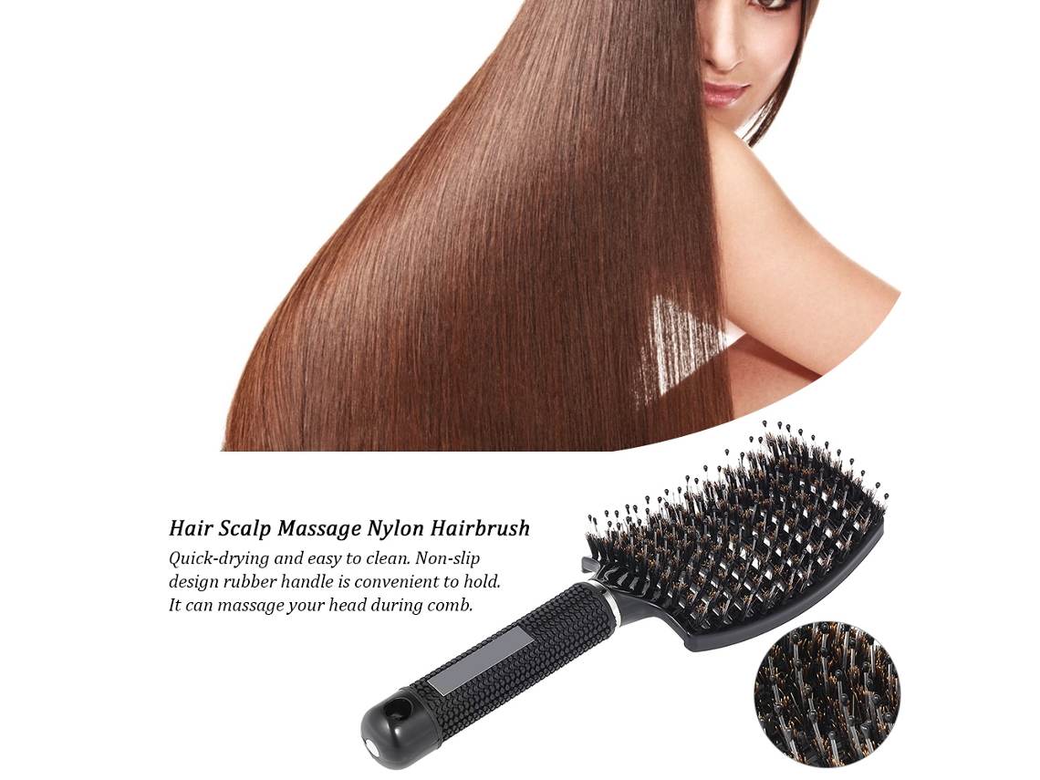 Peine De Masaje Capilar Nylon Para Mujeres, Peine Desenredante Para Cabello Rizado Húmedo, Herramienta De Peluquería Y Estilo Para Salón Y Hogar