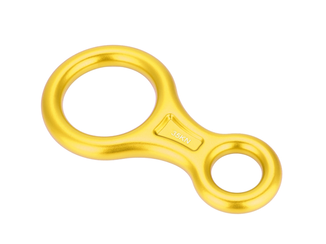 Anillo De Descenso Con Cuerda De 8" Y 35 Kn Para Equipo De Seguridad De Rescate En Escalada, Color Dorado.