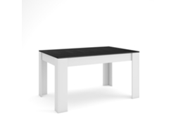 Mesa Comedor, 140x90x76cm, Para 6 Comensales, Muebles Comedor, Negro Y Blanco