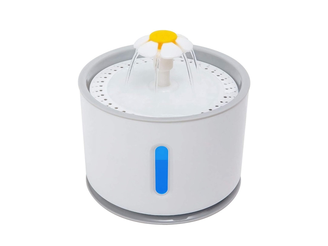 (gris) Fuente De Agua Automática Para Gatos Con Luz Led, Capacidad De 2,4l, Interfaz Usb, Funcionamiento Silencioso.