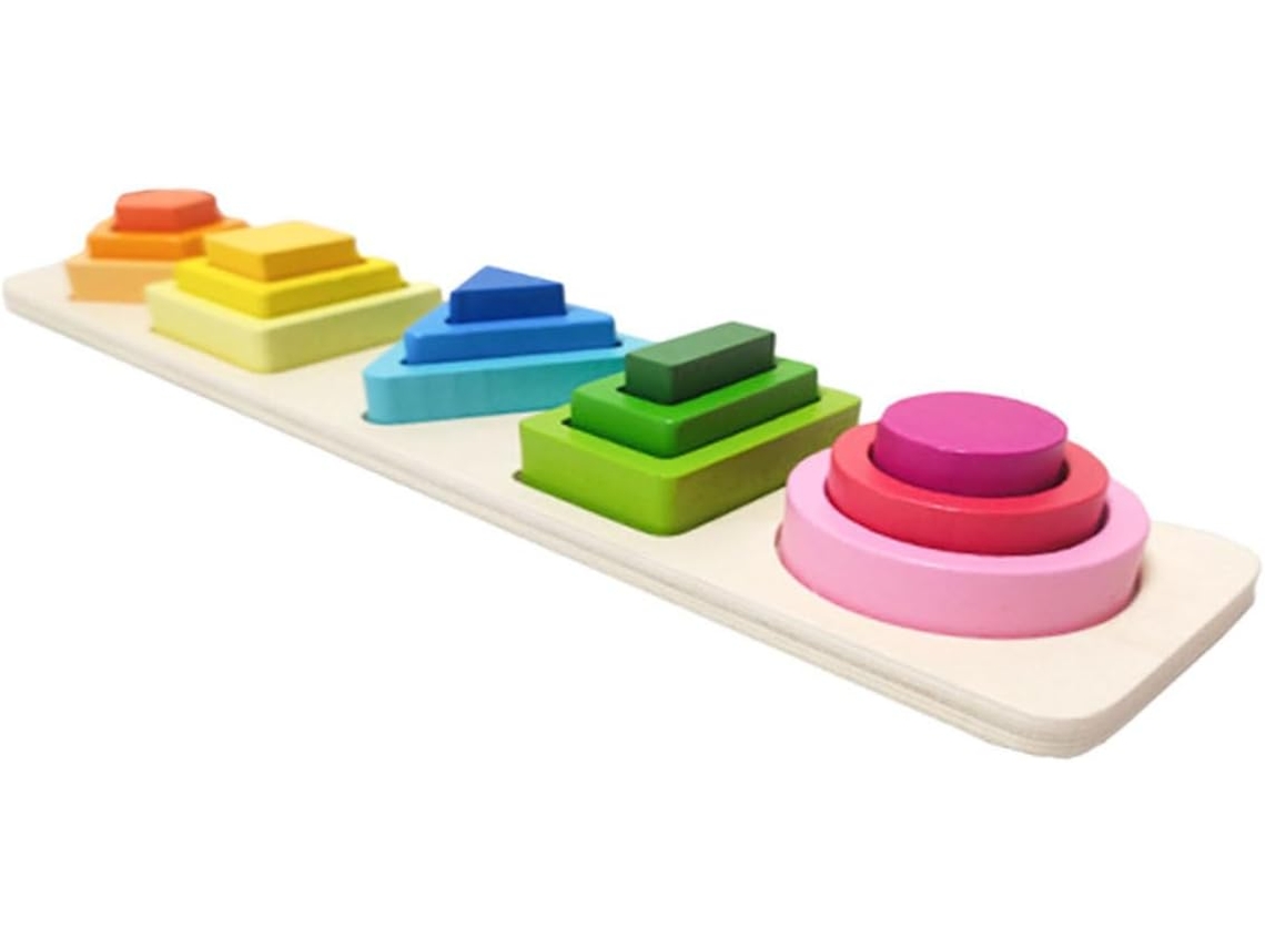 Juego de rompecabezas de madera para niños y niñas, bloques educativos con diversas formas, juguete cognitivo interactivo CHABERLU