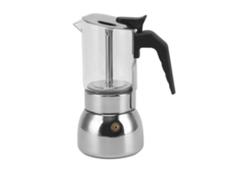 Cafetera eléctrica con tapa de vidrio y base de acero inoxidable, 6 tazas