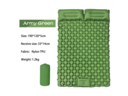 Colchoneta de camping Digitallab ultraligera, inflable con pedal, 190 x 120 cm, Lt09 (verde militar)