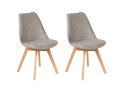 Juego de sillas de diseño BELIANI Dakota ii de Terciopelo Beige 47x57x84