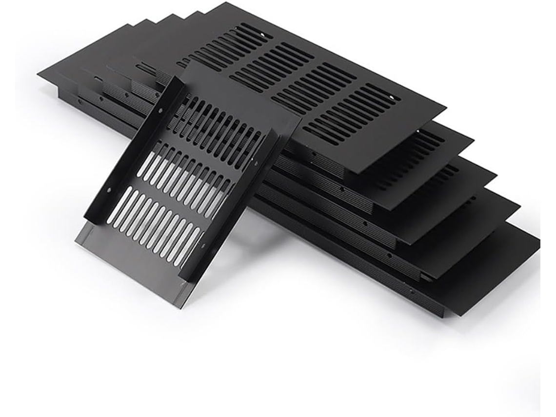 Rejilla De Ventilación Aleación Aluminio Negro, Malla Transpirable Rectangular Para Armario Zapatos, Rejill...