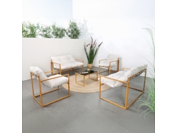 Mueble De Jardín Contemporáneo De 6 Plazas En Cojines Marrones Y Beige Rabat
