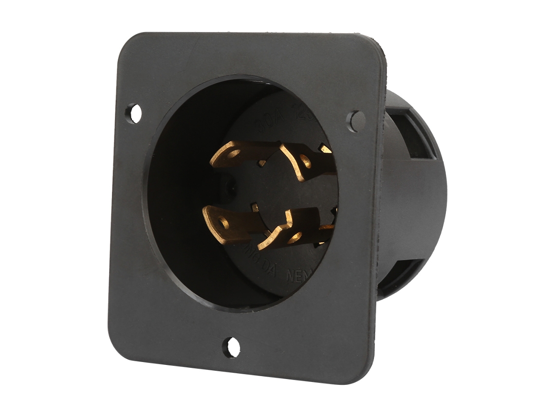 Enchufe Para Generador Industrial Nema L14-30c De 4 Orificios Y 30 A, Certificado Ul Pa66