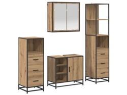 Conjunto de Móveis para Banheiro MAISON EXCLUSIVE 4 peças Carvalho artesanal