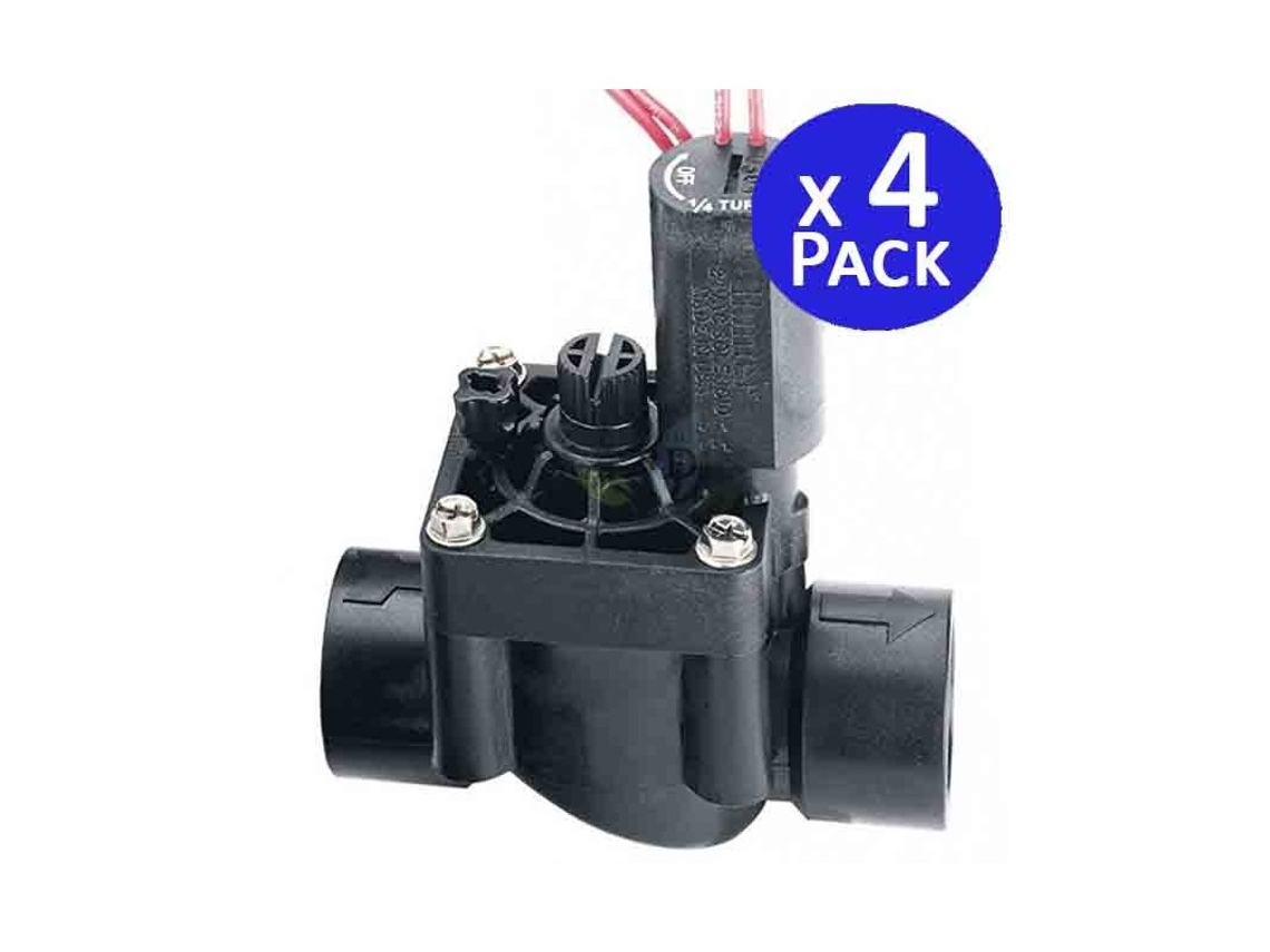 Electrovalvula de Riego 1 24V Pgv-101 HUNTER Con Regulador de Caudal Pack 4 HUNTER