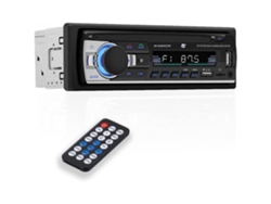 Radio para coche negra con Bluetooth, entrada auxiliar, MP3, USB, 1 DIN, 4 altavoces de 40 W