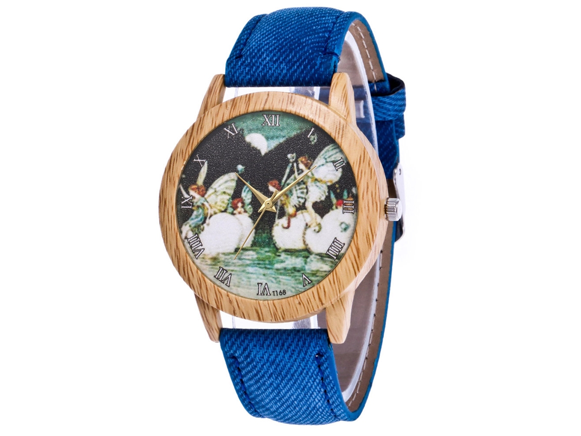 Reloj De Pulsera De Cuarzo Informal Con Correa Vaquera Para Hombre Y Mujer - Azul