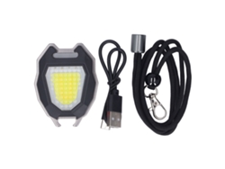 Rebe-linterna Llavero Cob Con Imán Fuerte Carga Usb Silbato Encendedor Para Camping Aventura