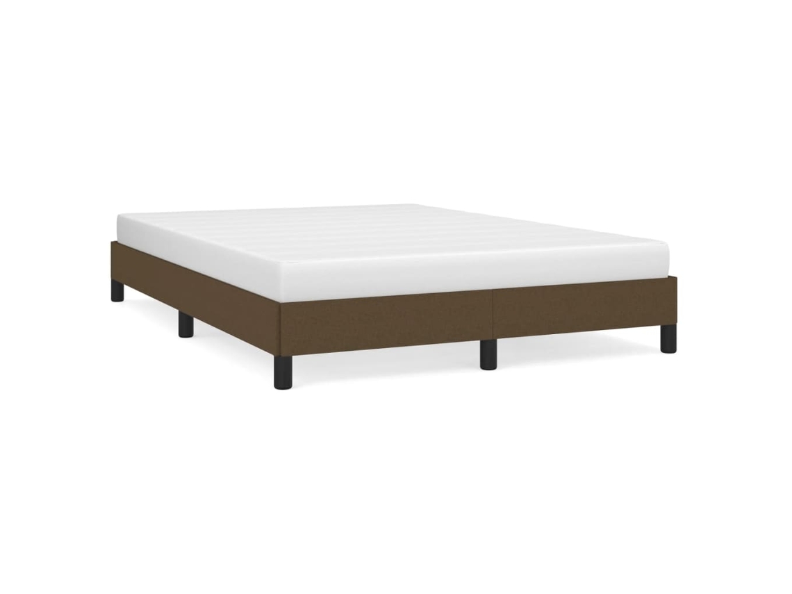 Maison Exclusive - Cama Sin Colchón Tela Marrón Oscuro 140x200 Cm