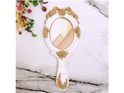 Espejo De Maquillaje Retro De Mesa Con Mango Grande De 27 Cm, Decorativo Para Todos.