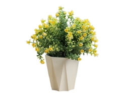 Flores artificiales, jarrones de plástico, bolas de hierba, plantas verdes, adornos en macetas. JEIIBRZUI