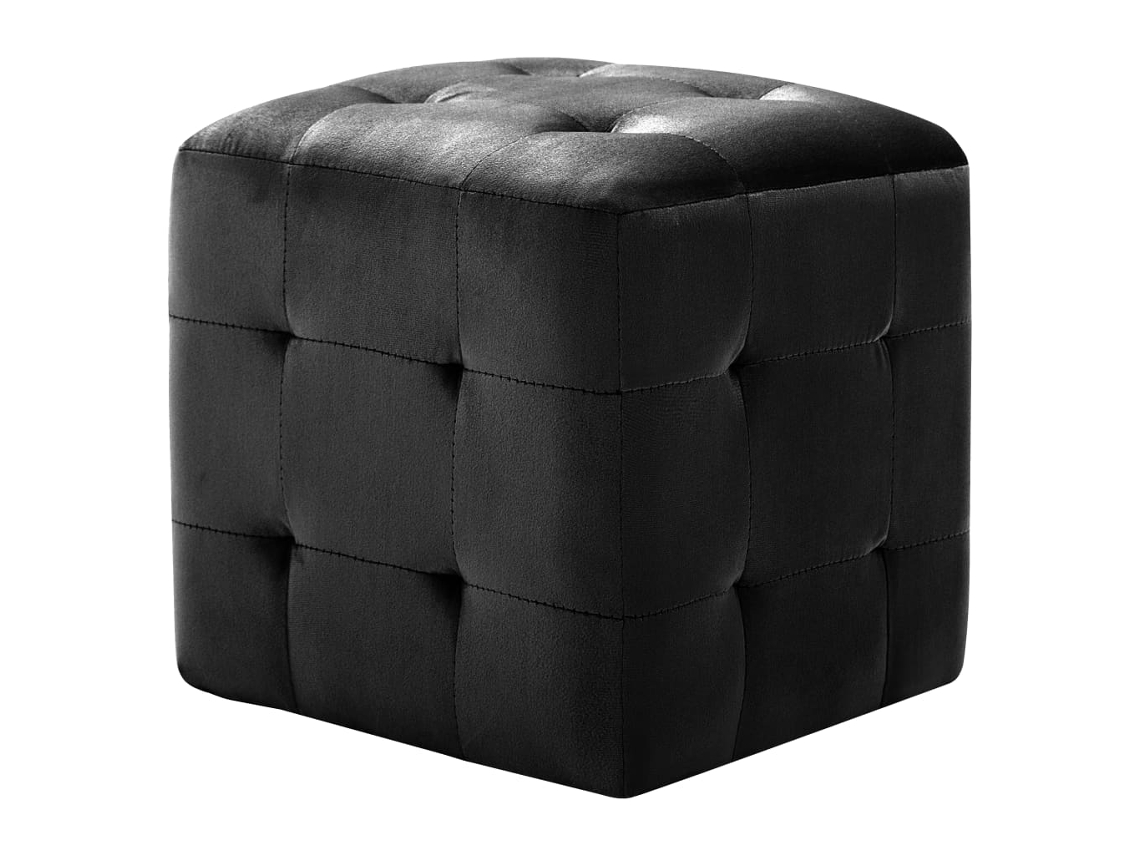Mesita de Noche Madera Terciopelo Negro (30x30x30cm)
