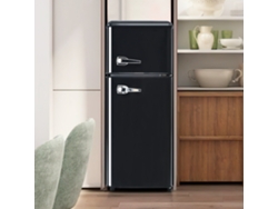 Nevera Retro 92l - Congelador 28l, Luz Led, Alta Eficiencia Energética, Diseño Elegante - Negra