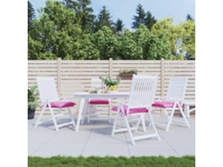 Cojines para silla (4 unidades, 50 x 50 x 7 cm), tela Oxford rosa, DKD Home Decor