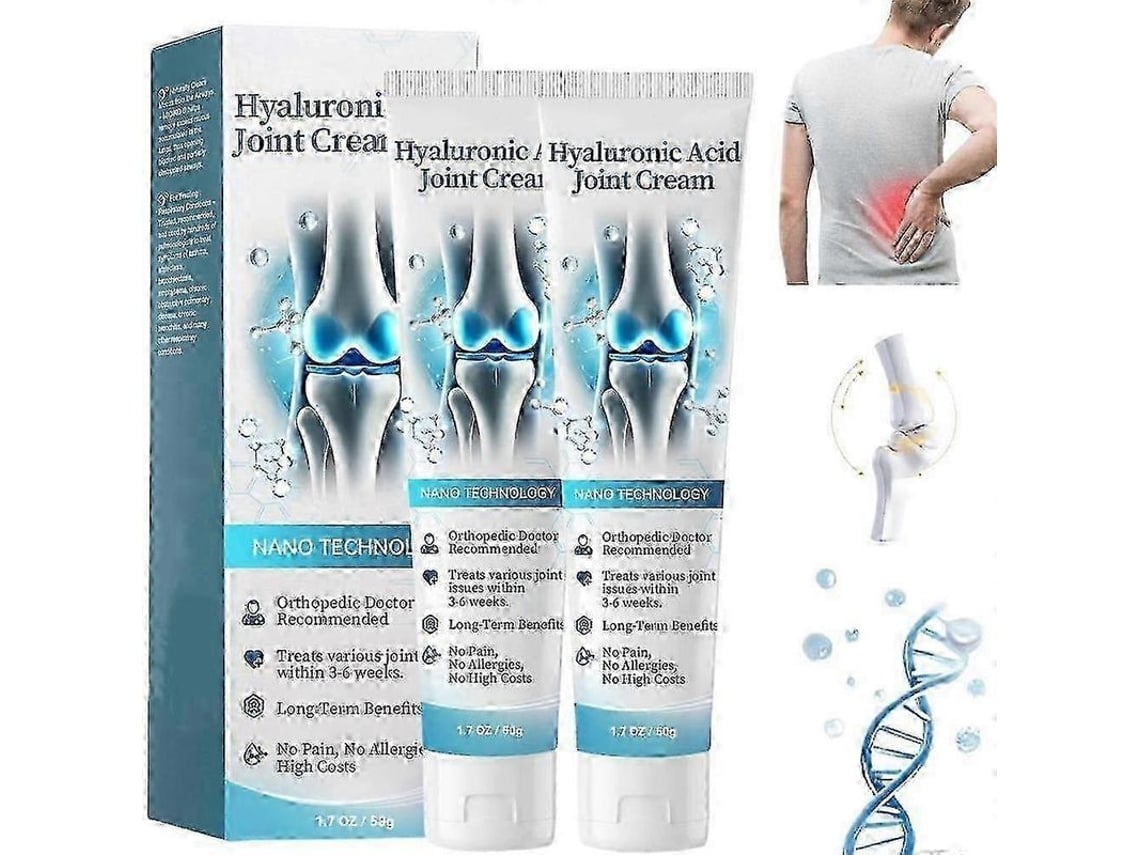 Crema De Ácido Hialurónico Para Articulaciones, Cuidado Avanzado Para Espalda, Cuello, Manos Y Rodillas.
