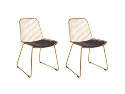 Conjunto de 2 cadeiras de refeição de estilo glam BELIANI Pensacola de Aço Dourado 52x57x83