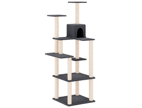 Rascador Para Gatos VIDAXL Con Postes De Sisal Gris Oscuro 153 cm