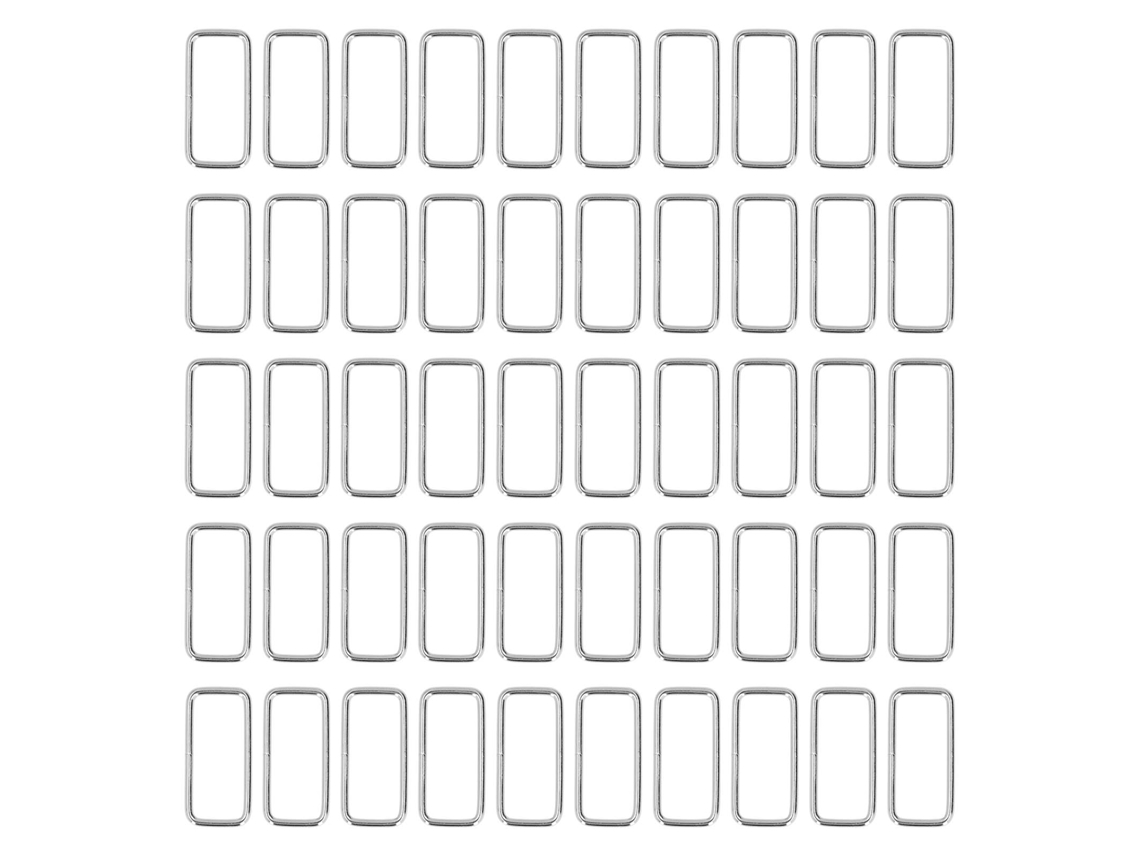 50 Anillos Rectangulares De Hierro Resistentes Para Cinturones, Bolsos Y Decoración Diy (38x15 Mm)