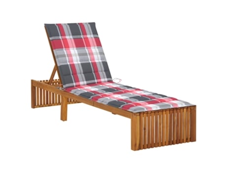 MAISON EXCLUSIVE - Tumbona con cojín madera maciza de acacia