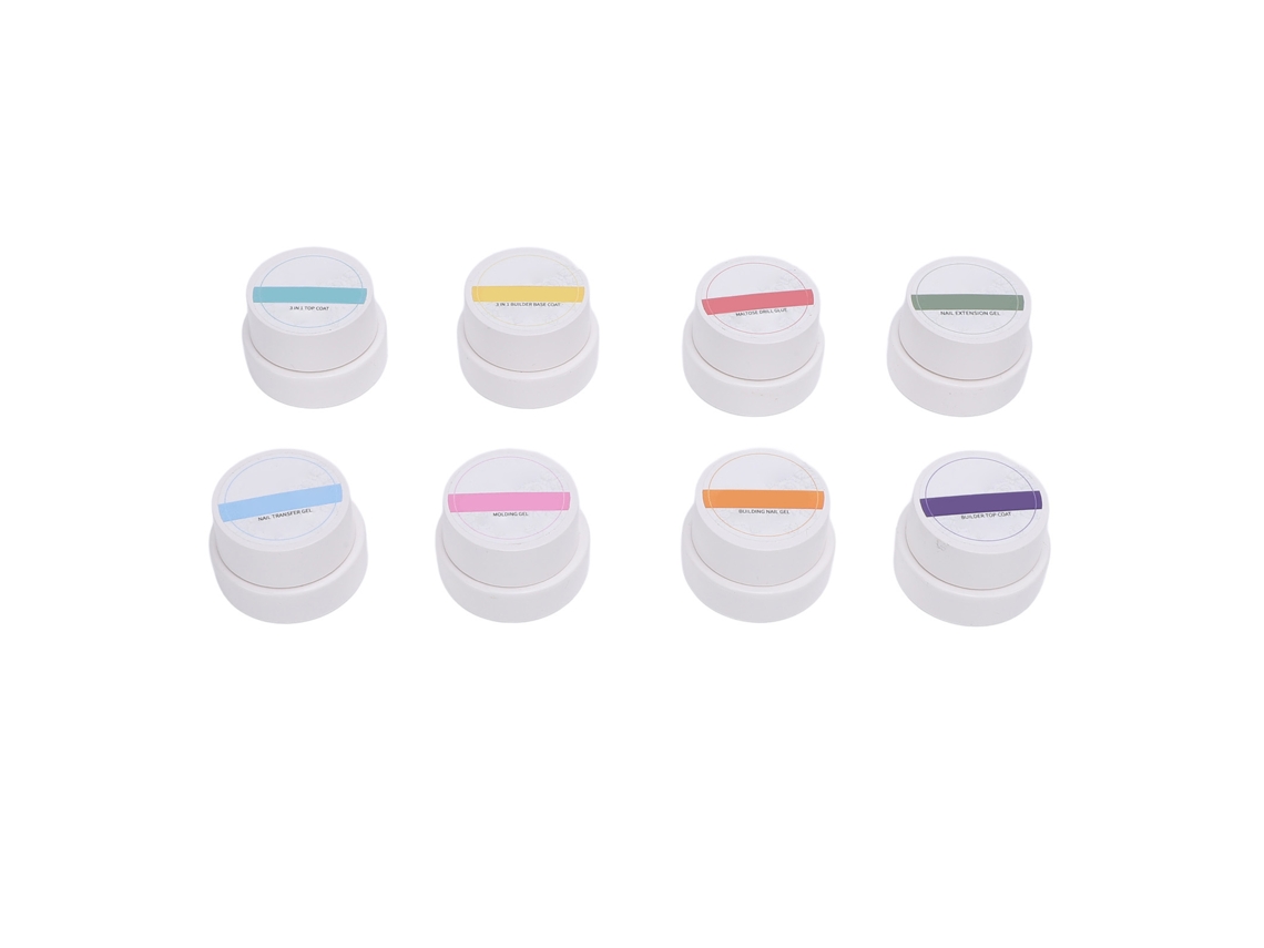 Kit De Esmalte De Unha Em Gel 8pcs 5g Com Top Coat, Gel De Transferência E Cola Para Strass Para Salão