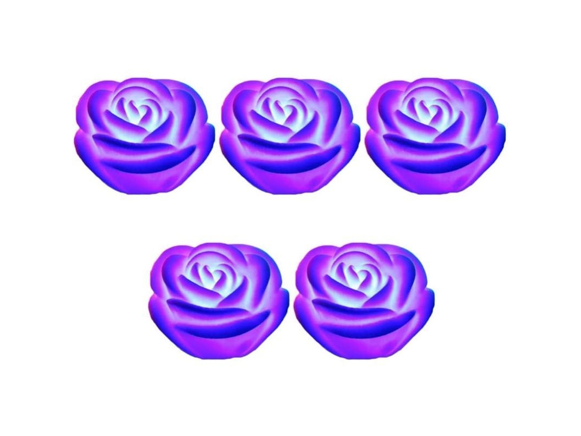 Velas Flotantes Decorativas Con Forma De Rosas Artificiales, 5 Unidades, Para Bodas Y Jardines.