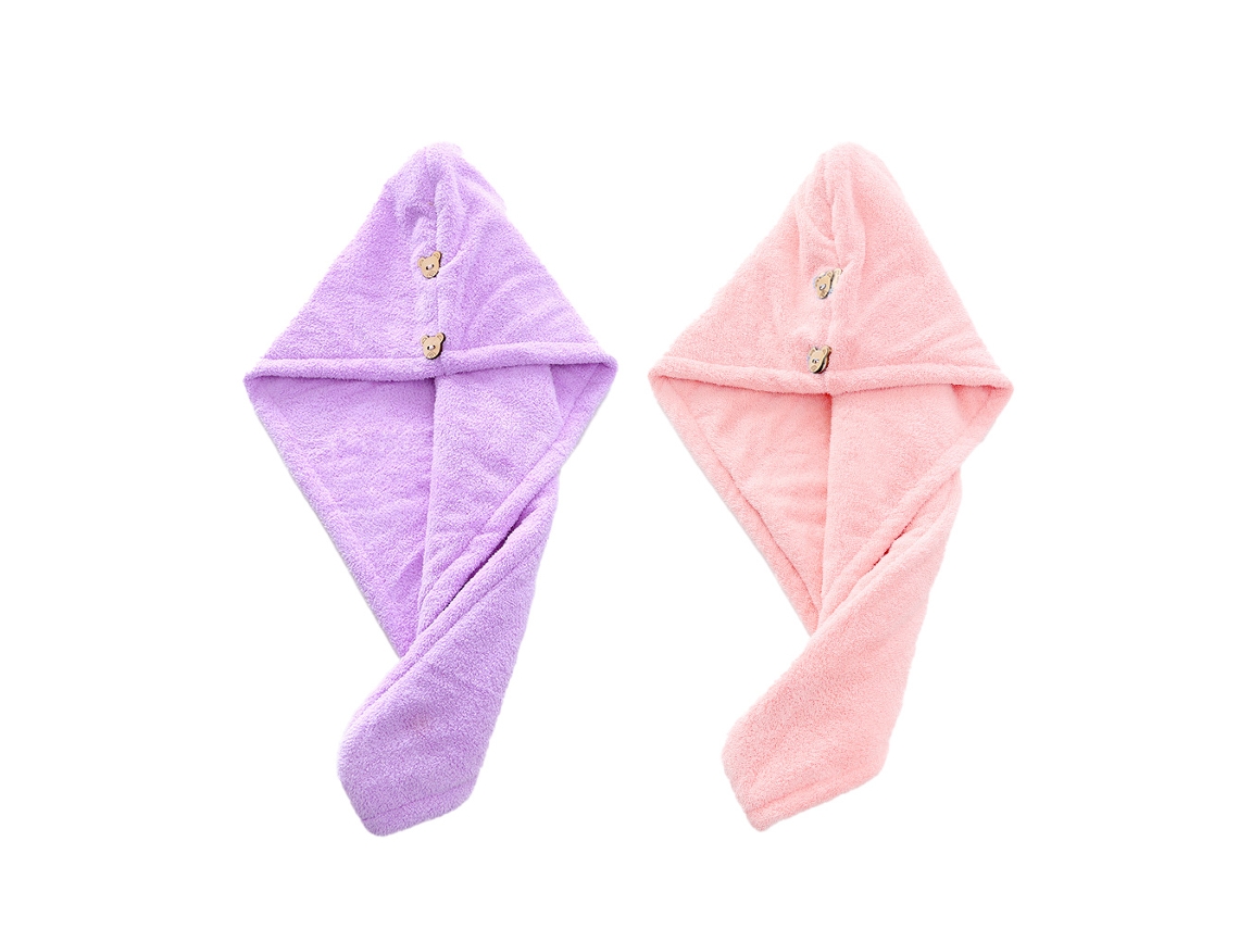 2pack Toalla De Cabello De Microfibra Envoltura Toalla De Secado De Cabello Coral Veludo Absorbente Rápido Secado Pelo Turbante