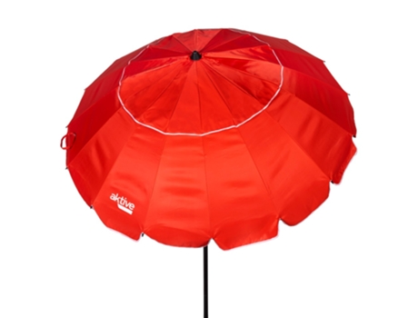 Sombrilla playa antiviento Ø195 cm roja c/mástil inclinable AKTIVE