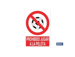 Señal poliestireno 148x105mm prohibido jugar a la pelota