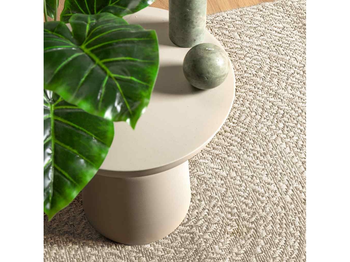 Alfombra Zizur Apariencia Yute Interior Exterior Crema
