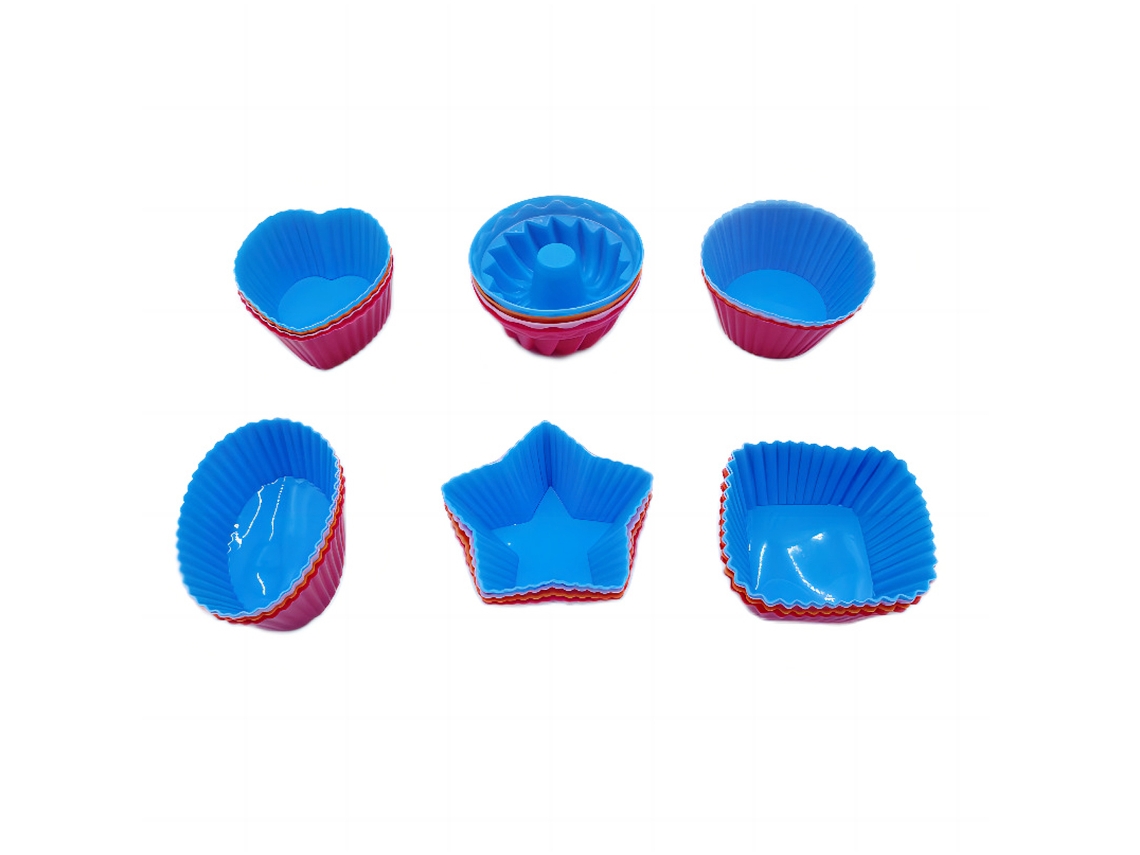 Tazas reutilizables para cupcakes de silicona, grado alimenticio y antiadherentes, juego de moldes NEVEANCE