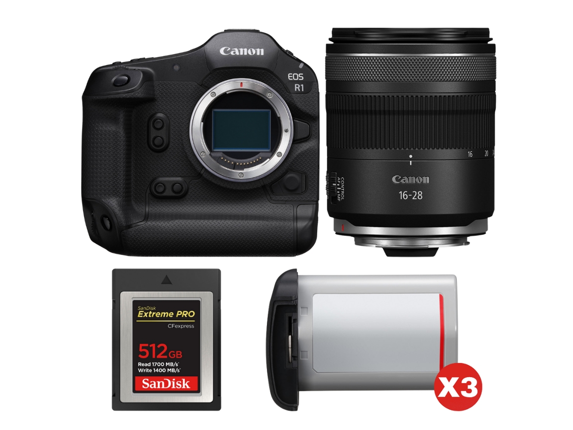 Canon Eos R1 + Rf 16-28mm F/2.8 Is Stm + 1 Sandisk 512gb Extreme Pro Cfexpress Type B + 3 Canon Lp-e19 + Ebook “20 Consejos Para Fotos Que Impactan”