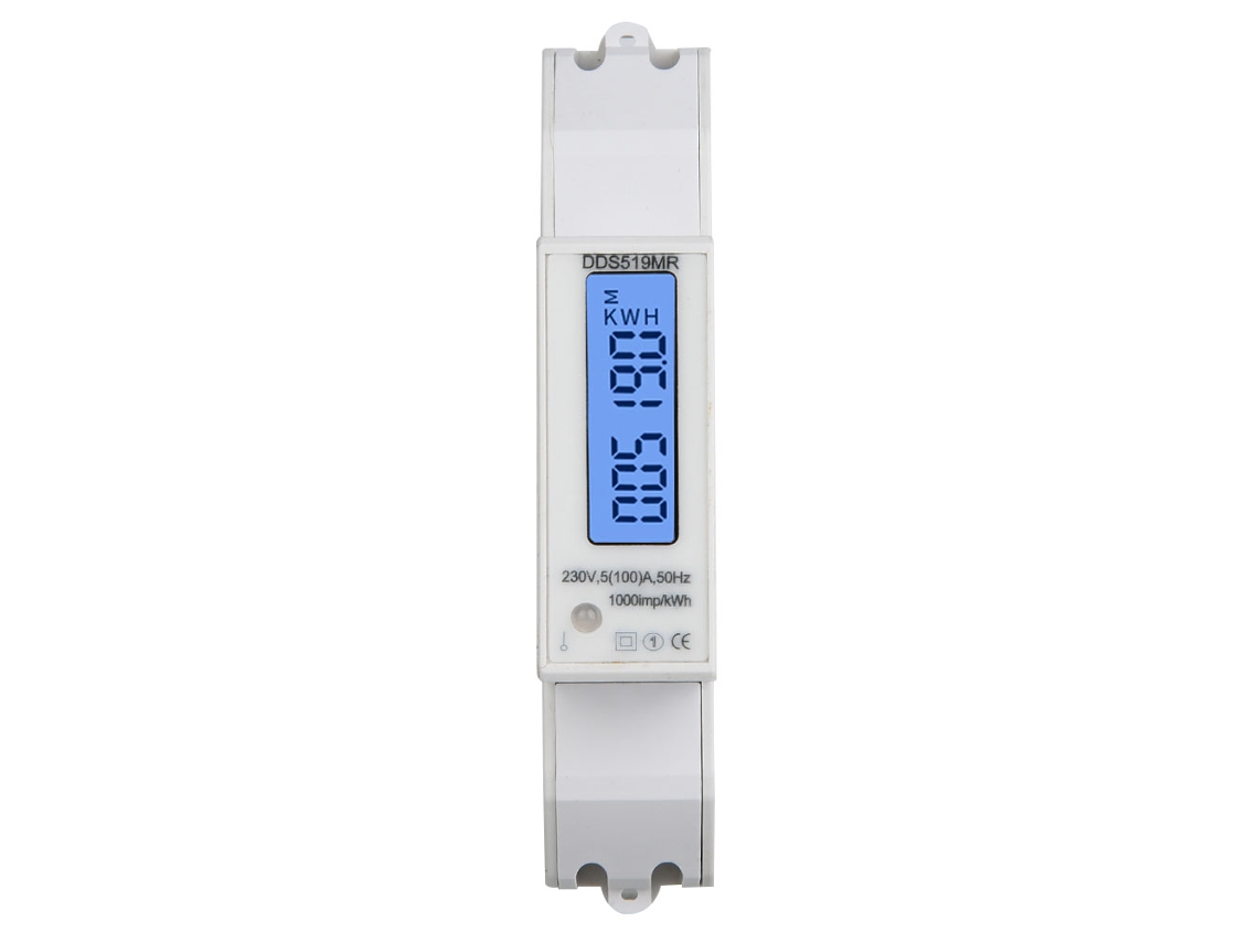 Medidor De Energía Monofásico Multifuncional De 230 V Ca Con Rs485 Modbus, Pantalla Lcd, Montaje En Carril Din De 35 Mm