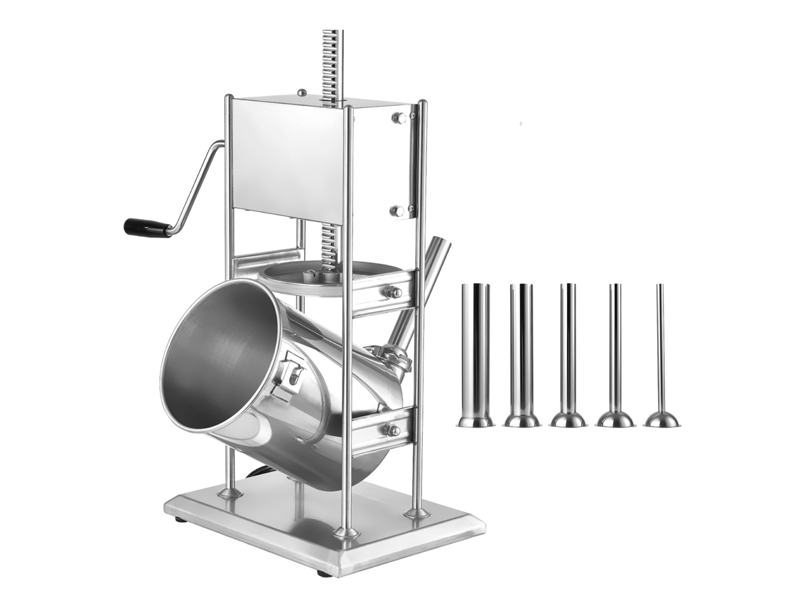 Embutidora manual vertical Succebuy de 10 L con 5 tubos, 600 x 320 x 720 mm