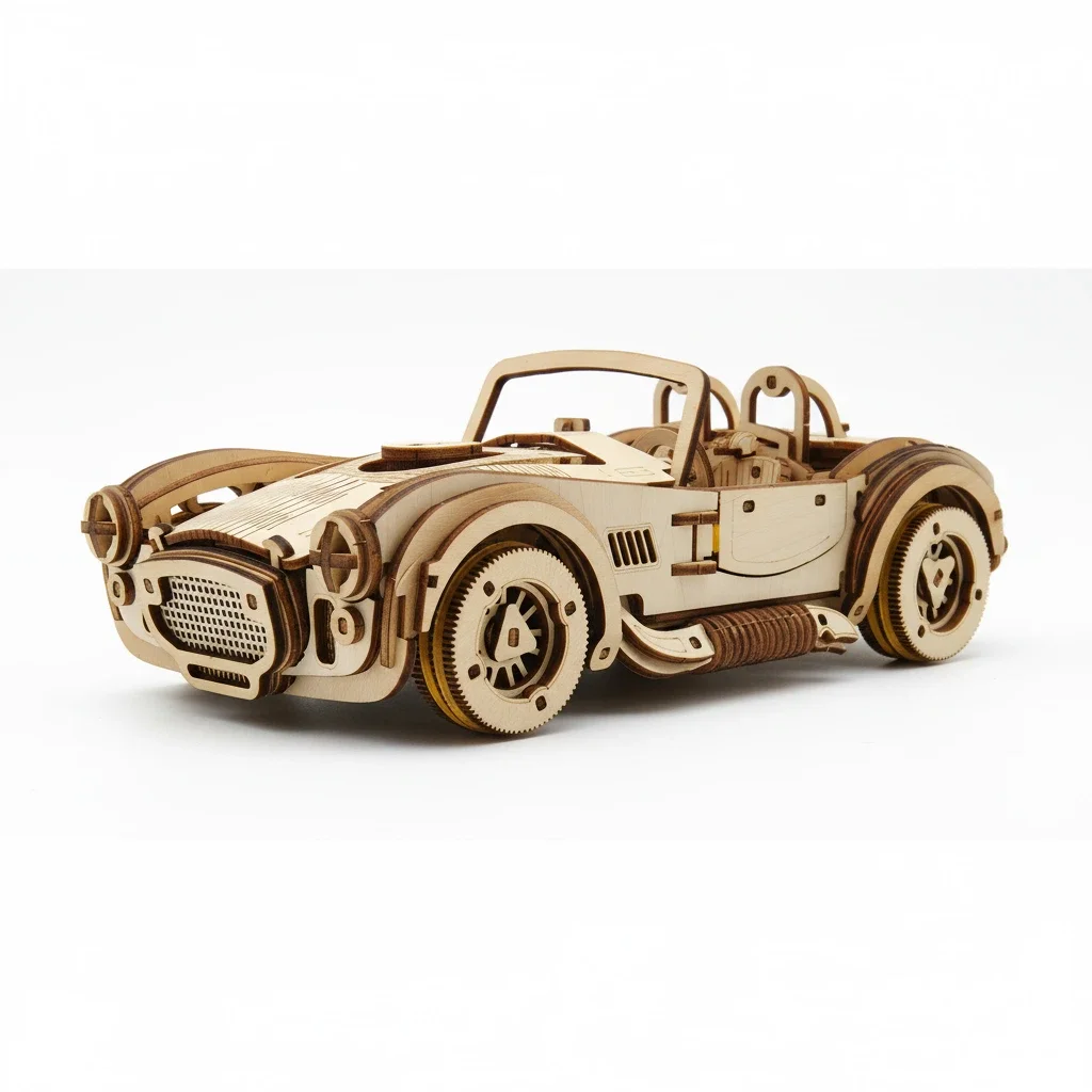 Rompecabezas 3d De Madera Para Armar Un Auto Retro, Kit De Modelo De Coleccionista.