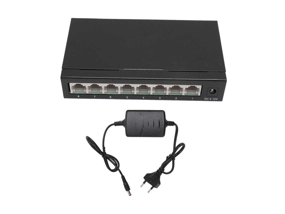 Switch (distribución De Red Plug And Play) Concentrador Ethernet De 8 Puertos De 100 Mbps No Administrado Para Oficina En El Hogar
