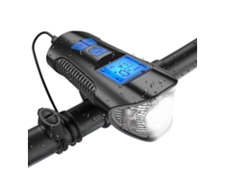 Kit De Luz Dianteira Led Para Bicicleta Recarregável Usb Com Velocímetro E Odômetro