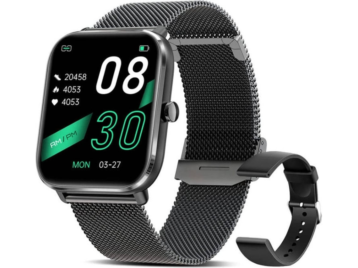 Reloj inteligente Yizhood resistente al agua IP67, pantalla táctil de 1.69", 24 horas, calorías, GPS, pulsera de actividad (negro)