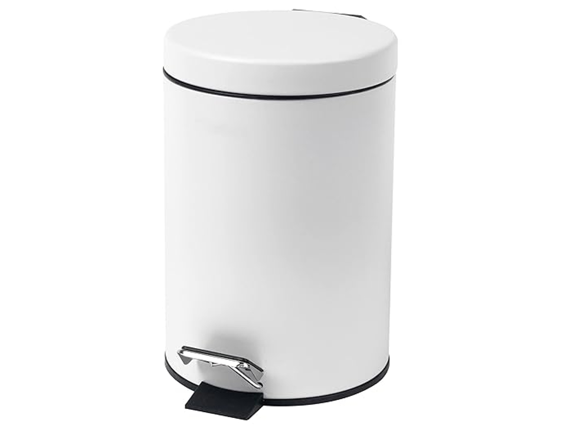 Papelera Redonda De 3 Litros Para Baño Con Tapa De Cierre Suave - Imprescindible Para La Cocina O El Salón - Limpieza Eficiente, Apta Para L